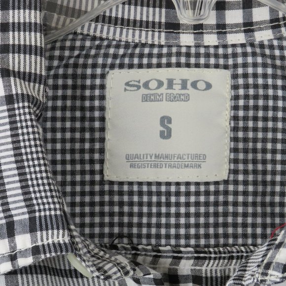 SOHO* Men's Short Sleeve Button Down‎ Shirt Size Small Double Front Pocket - Picture 4 of 8